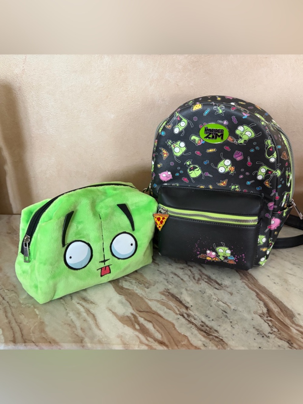 Nickelodeon Invader Zim Black & Green Kids Backpack Set